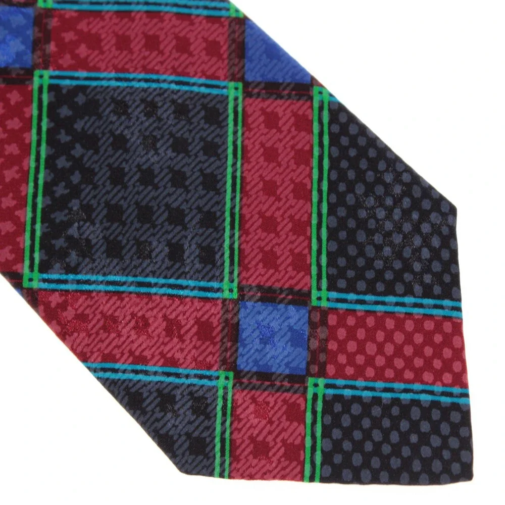 Italo Ferretti NWT Neck Tie in Blue / Multicolor Geometric Print 100% Silk